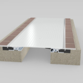 Wabo SeismicFloor FNB seismic interior floor recessed expansion joint cover plate system in tile