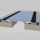 Wabo®SeisMaxPlus NBS interior floor seismic recessed flush expansion joint cover plate system with carpet flooring inserted by Sika Emseal