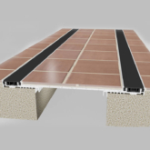 Wabo®TwinSeam Floor (TSF) flush interior floor expansion joint cover plate system for tile flooring by Sika Emseal