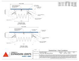 Wabo SeismicFloor (FXE) seismic interior floor expansion joint cover CAD Detail by Sika Emseal